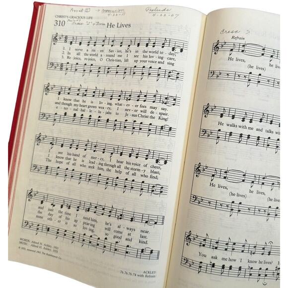 The United Methodist Hymnal 1989 VTG Red Hardcover Worship Church Music READ - Picture 5 of 7